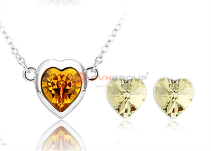 Rhodium Plated | Hearts Pendant Sets